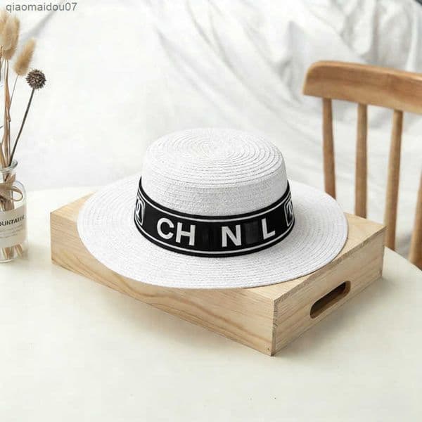Designer Bucket Hat for Women - Straw Sun Beach Hat with Band Fashion Designer Hat L260427