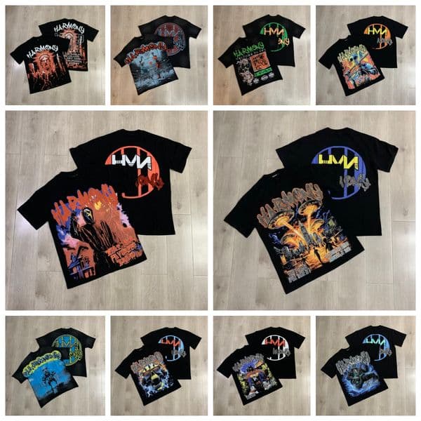 Designer HarmonyShirt for Men: Vintage Inspired Y2k Graphic Tee a Hipster Summer T Shirt with Thick Fabric These Casual Shirts are Available in US S-XL