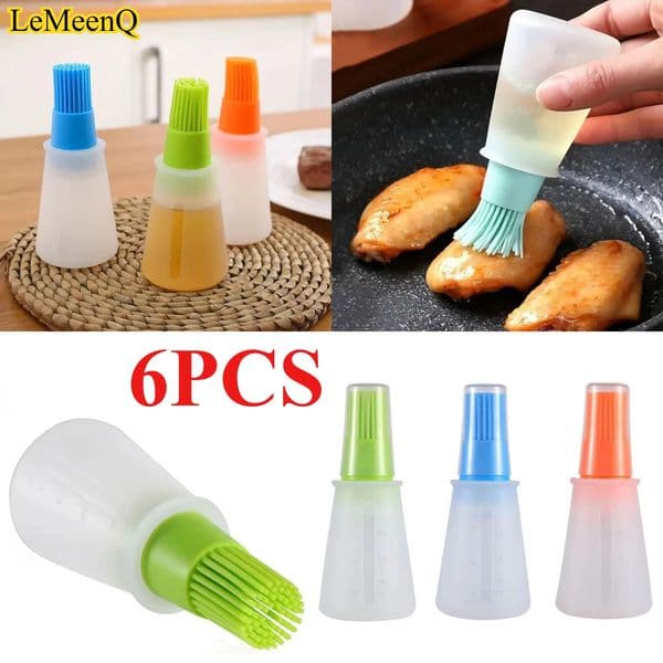 LeMeenQ Silicone Oil Cruet Brush With Bottle Portable Brushes Liquid Pastry Kitchen Baking Tool for BBQ 260428