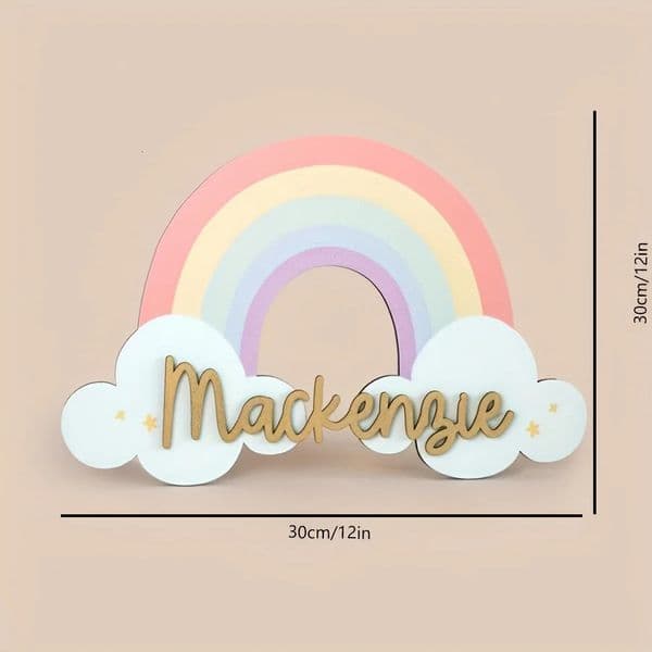 A personalized cloud rainbow text customized wall decoration double-layer n name tag modern wall decoration perfect custo 260423