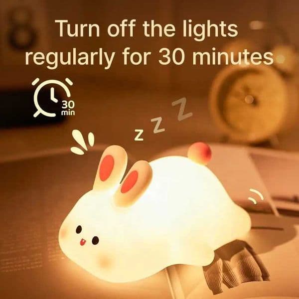 Cute Rabbit Night LightTouch-Control Bedside Sleep LampTimer Animal DesignIdeal for Home DecorNew Year/Valentines Day Gift H260428