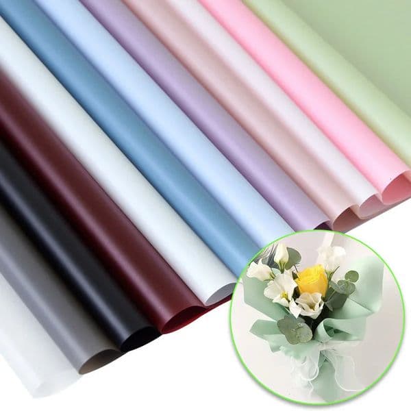 20 Sheets Korean Style Solid Color Paper Monochrome Paper Flower Wrapping Paper Matte Paper Bouquet Material Florist Supplies 260428
