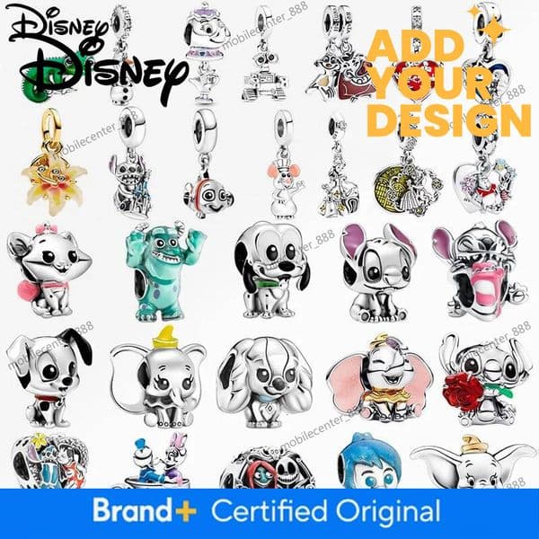 Designer Disney Jewelry Disney New 925 Silver Mickey And Minnie Stitch Dog Charm Bead Fits 3Mm Bracelet Necklace, Womens DIY Jewelry Party Gifts Luxury