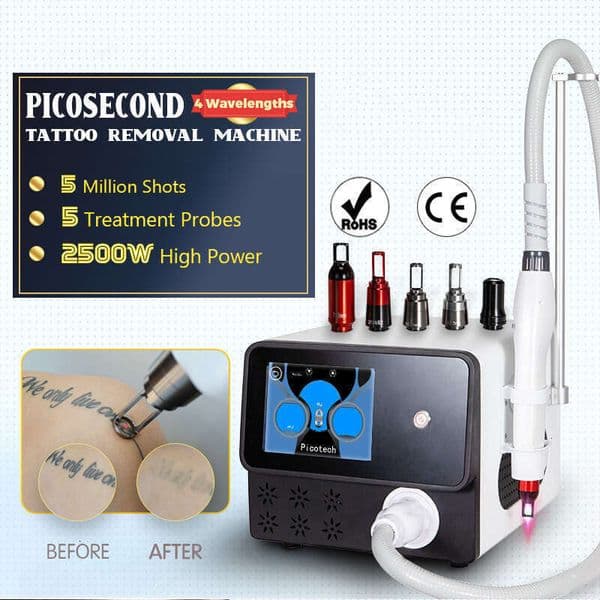 Ace 5 Million Shot Picolaser Tattoo Removal Eyebrow Washing Skin Whitening Cleaning Oil Control 1064/755/532/1320Nm White Porcelain 5 In 1 Nd Yag Machin