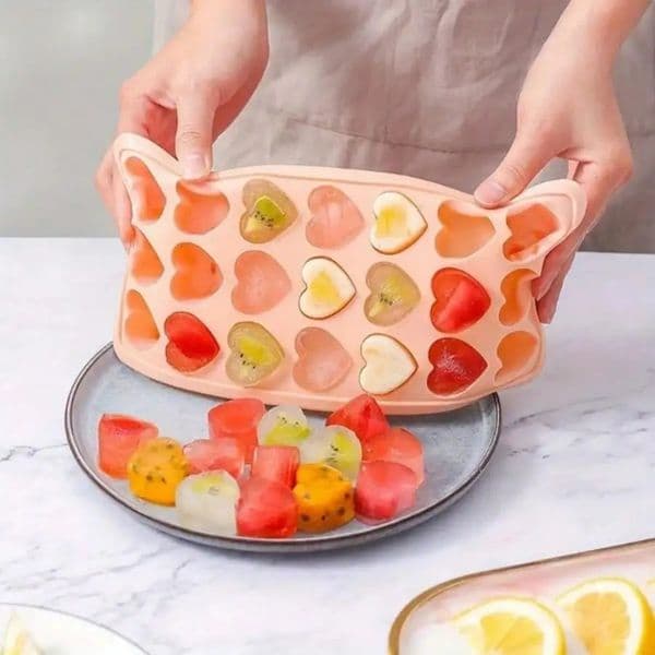 Heart-shaped ice cube mold multifunctional removable ice cube tray with lid cocktail ice cube tray kitchen essential 260427