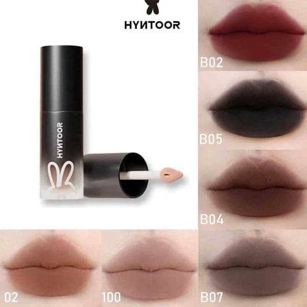 Hyntoor Goth Lipstick Matte Soft Mist Velvet Nude Brown Red Black High Colors Lip Mud Non-stick Cup Lasting Lip MakeupLL260428