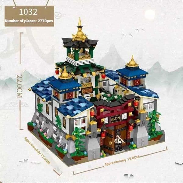 LOZ Street Series Building Blocks DIY Building Model Samurai Hall Model Assembly Toy Model Ornaments Birthday Gifts L260428