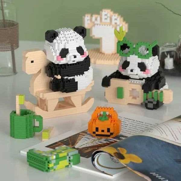 Kawaii Panda Building Blocks DIY Panda Daily 3D Model Animals Bricks DIY City Construction Toys for Children s Gift L260428