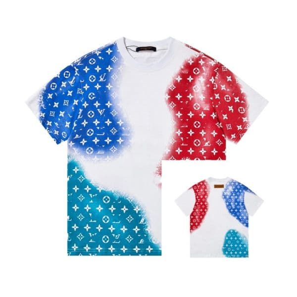 lvs Tops Sleeve T-shirts Letter S Tees Shirt Tshirts Man Street Chest Women Shorts Designers Casual Fashion Apparel Luxury Clothing Men