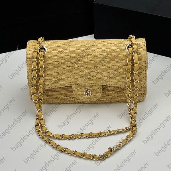 Straw Designer Bag Woven Chain Crossbody Bag Designerbag Bags For Women Luxury Totebag Hand Bags Designer Women Summer Beach Bag Travel Wallet Designer Woman Bag