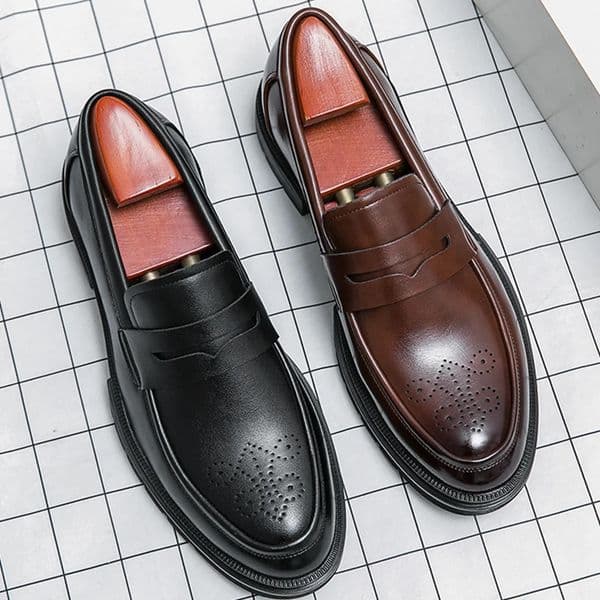 Mens Dress Shoes Retro Casual Business Leather Shoes Men Office Loafers Formal Social Brogues Wedding Leather Shoes For Men 260427