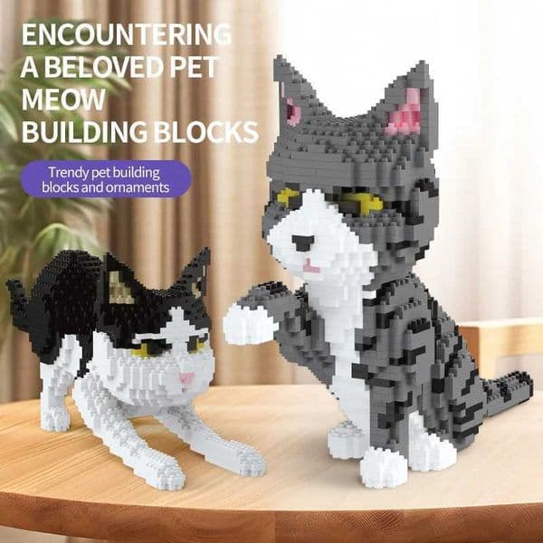 DIY Dog And Cat Cartoon Building Blocks Brick Educational 3D Model Toy DIY Office Desk Decoration Perfect Birthday Gifts L260428