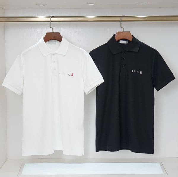 men's Polos shirt designer classic black white business mens POLO shirt top fashion lapel shirts clothing badge T-shirts M-3XL