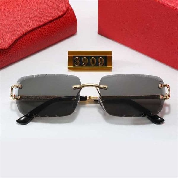 Sunglasses Luxury Designer Sunglasses frameless cut edge square inverted for women Street trend{category}