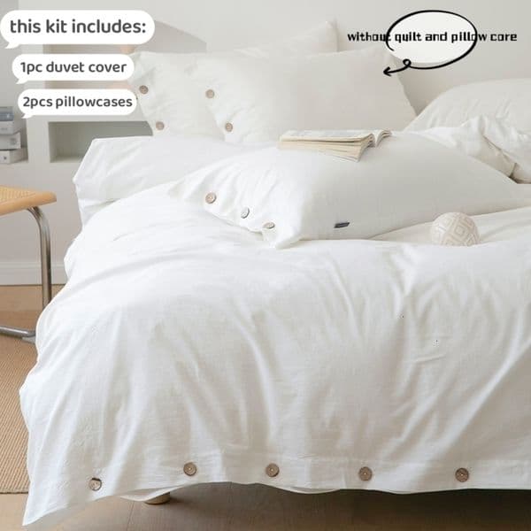 3pcs 100 cotton bedding set Double Duvet Cover Set 220x240 Solid Twist Cotton King Size Bedding Quilt w260420