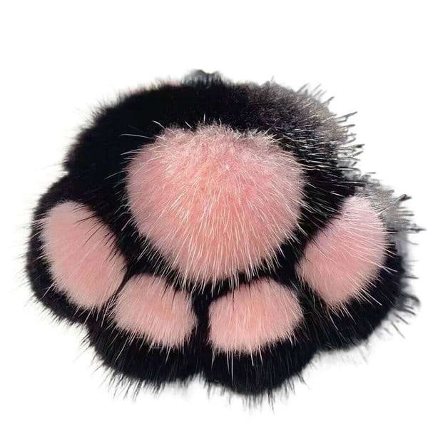 Animal Fur Keychain Furry Stuffed Keyring Doll Kawaii Cat's Paw Pendant Bag Ornaments 26Y0428