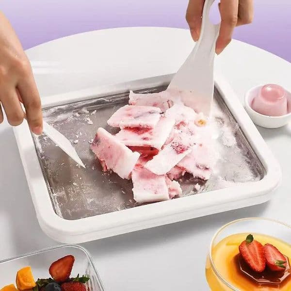 Home Ice Cream Roll Maker Machine Scrapers And A Dedicated Freezing Tray Multifunctional Cold Sweet Fried Ice Pan 260427