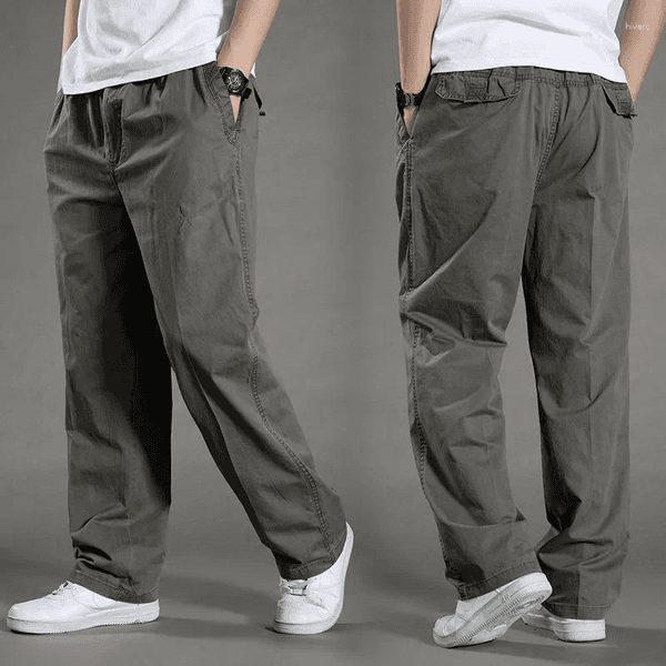 Men's Pants Cargo Summer Spring Cotton Work Wear In Large Size 6XL Casual Climbing Joggers Sweatpants Hombre Autumn Trousers