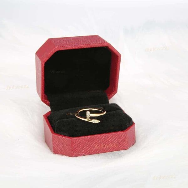 Designer Love Ring 18K Gold Plated Sliver Diamond Nail Ring Fashion Trendy Couple Jewelry Gift