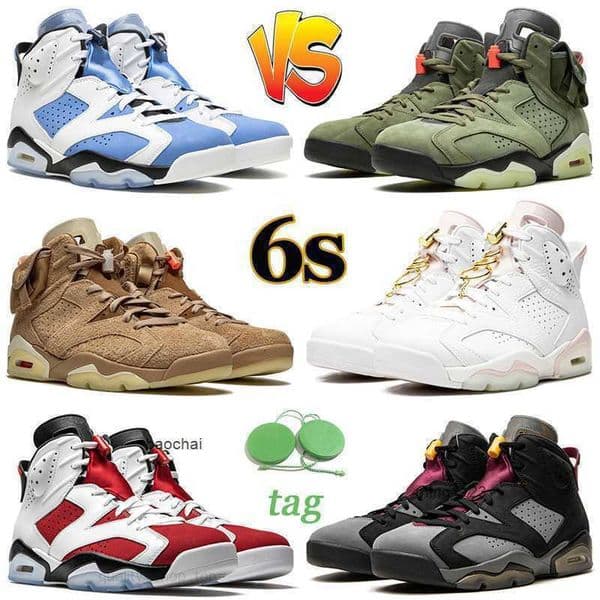 UNC 6s Mens Basketball Shoes 6 Gold Hoops British Khaki Cactus Mint Foam Infrared HARE Millennial Pink Men Womens Trainers Sports Sneakers World Cup