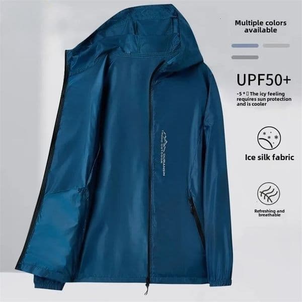 Summer Mens Sunscreen Jacket Ultra Light Ice Silk Breathable UPF50UV Resistant Cycling Coat City Outdoor Hiking Jacke yy260427