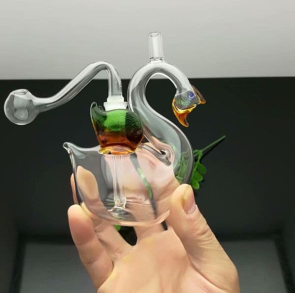 Swan Glass Water Tobacco Pot Accessories in Europe and America Great Pyrex Glass Oil Burner Pipe Thick oil rigs glass water pipe