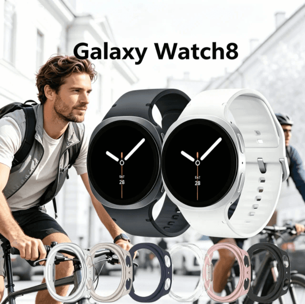 Suitable for Galaxy Watch 7 and 8 Ultra series: 44mm dial, high-definition display, Bluetooth calling function, silicone protective case.