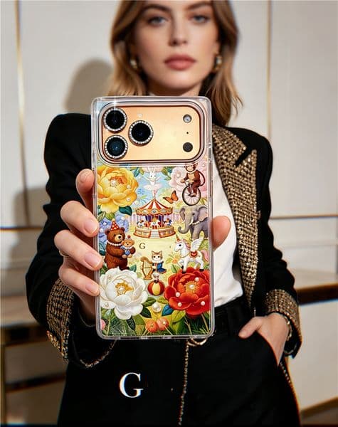 Luxury Fairy Tale Floral Case for iPhone 17/17Pro/17Pro Max/16/16Pro Max/15/15 Pro Max Cute Animal Silicone Back Cover case