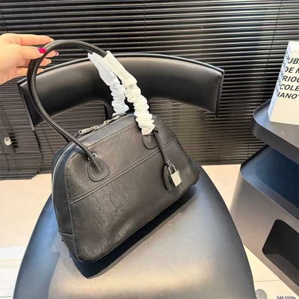 Designer Purse 2026 New Leather Bowling Bag Large Capacity Single-Shoulder Boston Bag Handheld Tote Bag For Women Luxury Bag