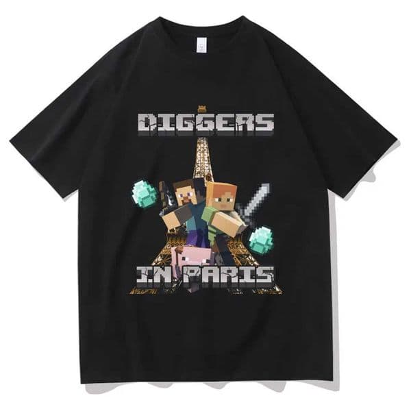 Diggers in Paris Miners Graphic Tshirt Otaku Game Funny Meme T-shirt Men Women Fashion Oversized Strtwear Male Casual T Shirts T260428