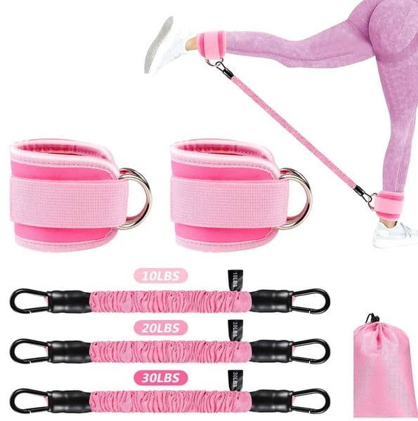 Ankle Straps Pink Resistance Bands Set Fitness Workout Exercise Equipment Weight Yoga Elastic Fitness Band For Gym Man Woman Z260428