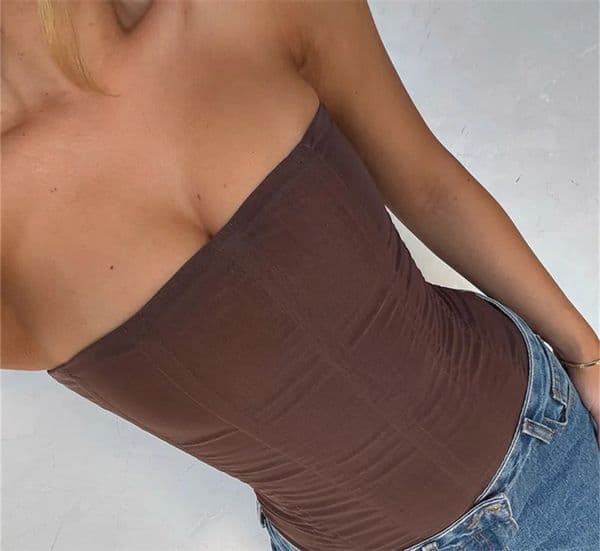 Women Y2K Sexy Slim Vest French High Street Elegant Backless Tank Top Summer Vintage Corset EGirl Solid Color Strapless Tube Top 260427