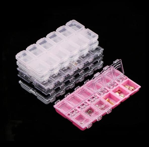 12 Grids Clear Empty Storage Box Rhinestone Acrylic Crystal Beads Jewelry Decoration Nail Art Accessories Pills Container Tax Duty Free