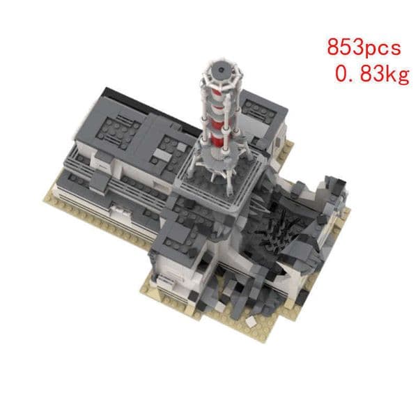 MOC-124975 Small Particle Assembly Building Block Toy Nuclear Power Plant Educational Model Ornament L260428 L260428