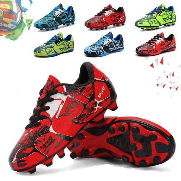 Professional Kids Long Spikes FG Outdoor Grass Cleats Turf Football Shoes Boys Training Soccer Boots 26Y0428