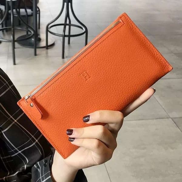 Women's Genuine Leather Long Wallet New Model, Ultra-Thin Popular Clutch Wallet, Niche Design, Exquisite And High-End