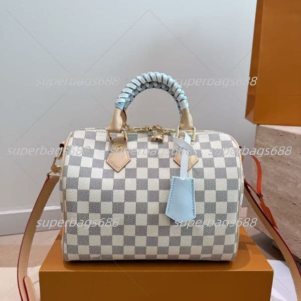 azur damier tote bag designer shoulder bag Bleu Olympe women handbag Fashion Pillow bags Leather High Quality Totes Vintage Printed large capacity bag luxury tote