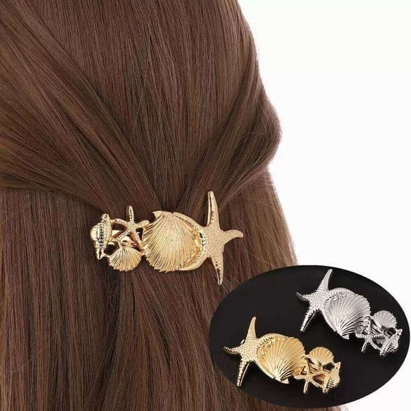 New Starfish Conch alloy BB hairpin Fashion creative women's hair accessories suitable for seaside holiday photos