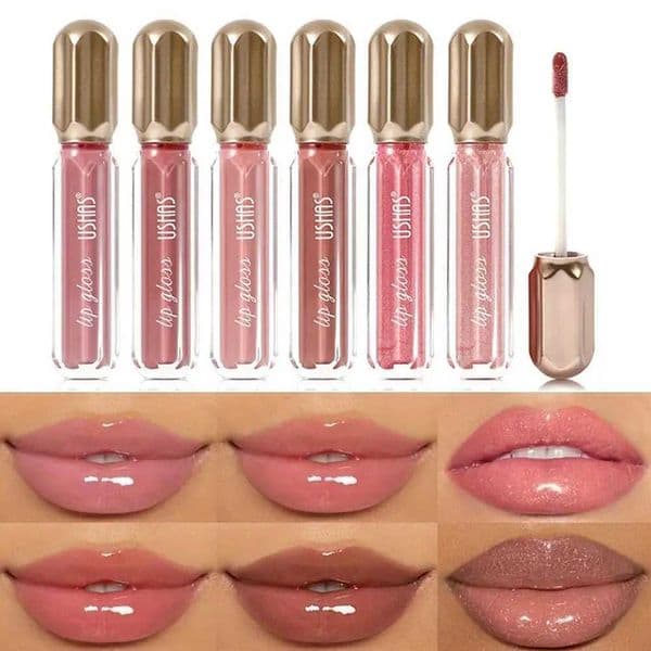 6 Color Mirror Pearl Lip Gloss Waterproof Long Lasting Moisturizing Liquid Lipstick Shimmery Glitter Lip Gloss Women Lip MakeupLL260428