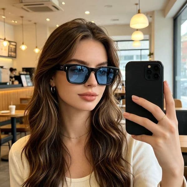 New square-frame glasses, style fashion trendy sunglasses, Korean-style simple and versatile internet celebrity unisex sunglasses