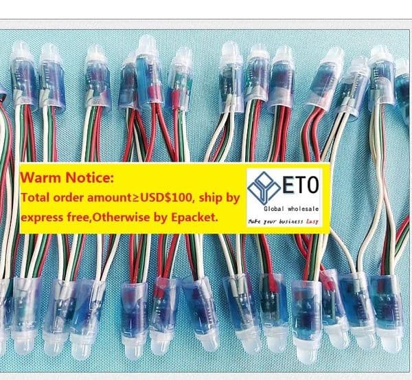 1000 Pieces / Lot Waterproof IP67 WS 2811 Full Color LED Pixel Light Module LED Exposed Light String For Sign Letters PVC DC5V / DC12V 0.3W WS2811 CE LL Tax Duty Free