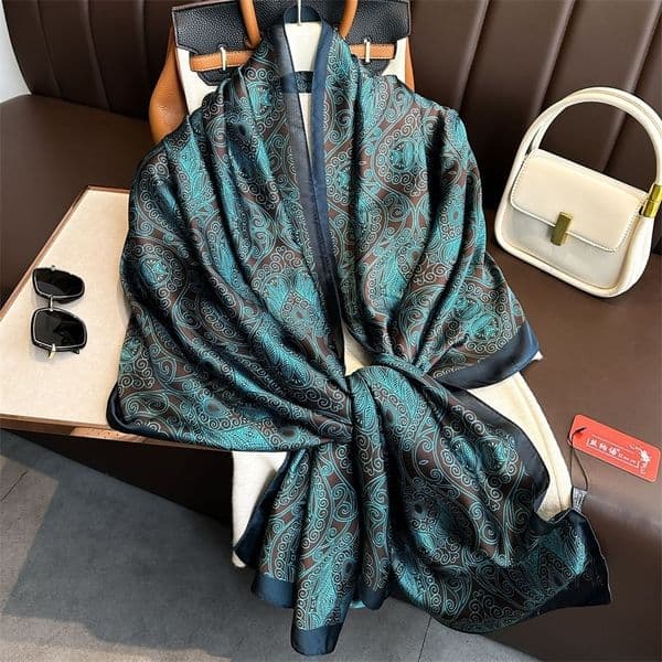 n 180X90CM Long Shawls Beach Women Square Scarves The Four Seasons Bandanna Sunscreen Style Silk Scarf260420ww