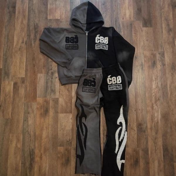 Y2k Mens Clothes HighStreet Statement Hoodie Set in Hoodies Sweatshirts Graphic Sweatpants Man Streetwear Clothing 260427