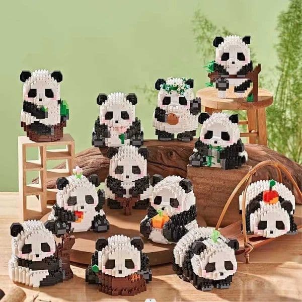 Creative Panda Mini Block for Children Girls 6 to 14 Years Old Chinese 3D Model Mini Bricks Educational Figures Building Blocks L260428