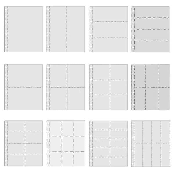 PLRBOK A4 Clear 10 Pcs Po Album Refill Pages File Protector 4 Hole 64 1015 4 Ring Binder Pocards Postcard Card Notebook 260428