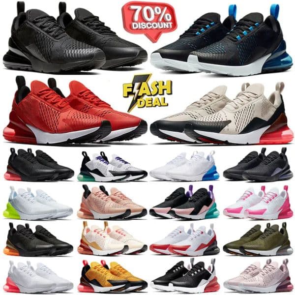 2026 Designer shoes mesh leather running shoes 270 running shoes basketball shoes black white blue sneakers breathable trainers Mens Womens Outdoor sports 36-45