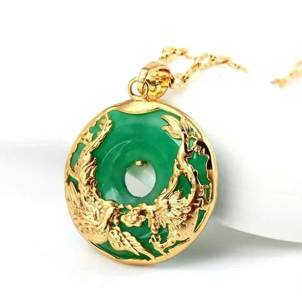 Natural Green Hetian Jade Pendant Lucky dragon phoenix Necklace Chinese Jadeite Amulet Fashion Charm Jewelry Gifts 260427