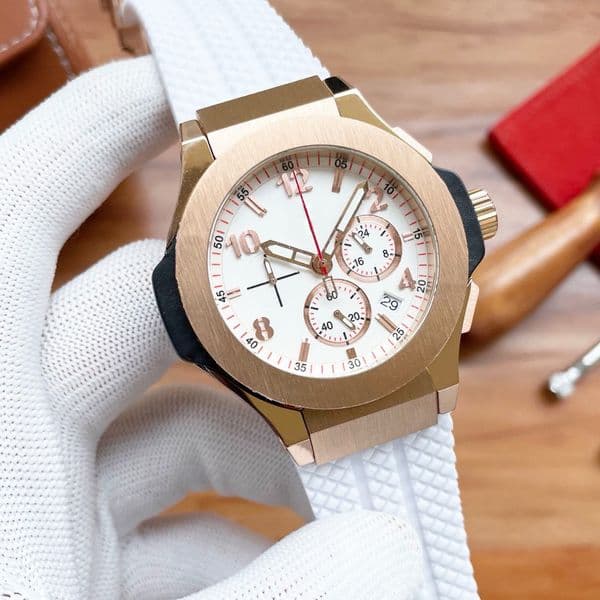 Luxury Diamond Watch Luxury Mens Watch 42MM Stainless Steel Business Mens Leather Strap Fashion Watch Men Watch