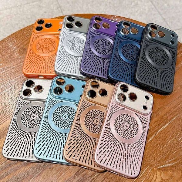 2026New New Fine Hole Film Heat Phone Case For iPhone 17 16 15 14 13 Pro Max Dissipation Magnetic Wireless Charging Cover 26H0428