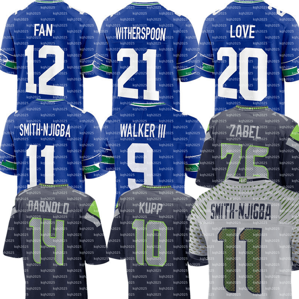 Jadarian Price Nick Emmanwori Zach Charbonnet Sam Darnold Cooper Kupp AJ Barner Devon Witherspoon Jaxon Smith-Njigba Riq Woolen Grey Zabel Football Jersey